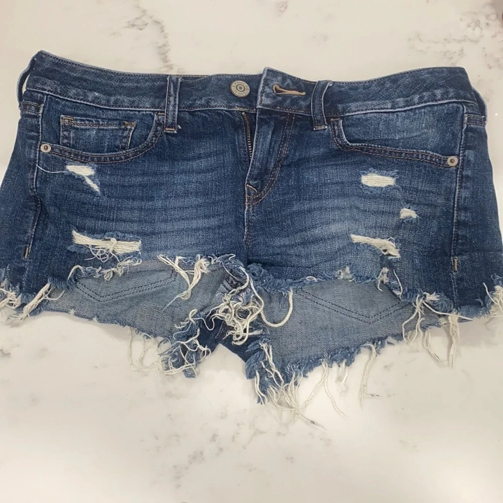 Express distressed jean shorts fringe - Picture 1 of 4